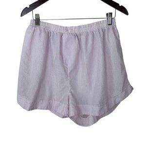 Free People Intimately Cloud Nine Boxer Shorts Striped Seersucker Pink Size L